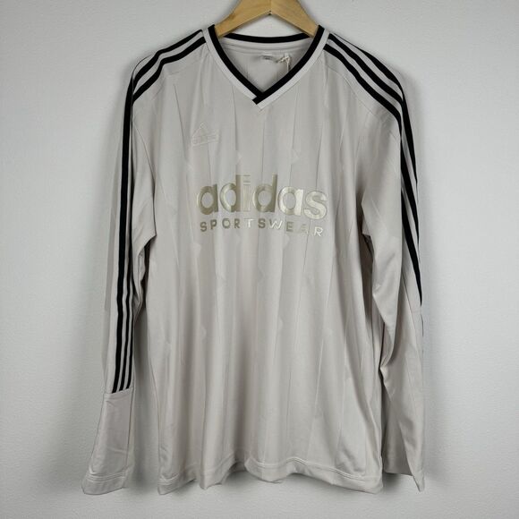 Adidas Sportswear Tiro Long Sleeve Jacquard Soccer Jersey IW3598 Beige Size M - Picture 2 of 8